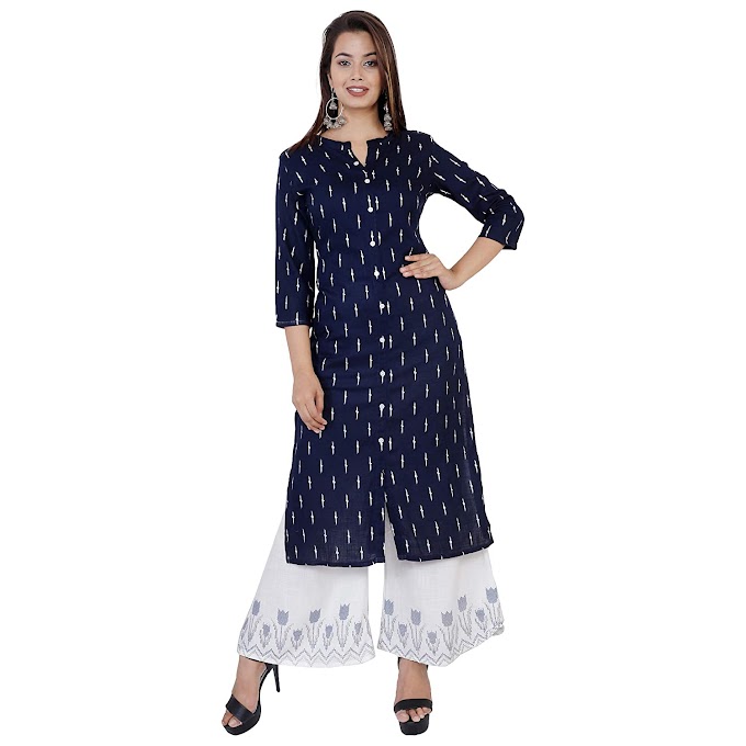 Kurti Hub Women's Printed A-Line Kurta and Palazzo Set