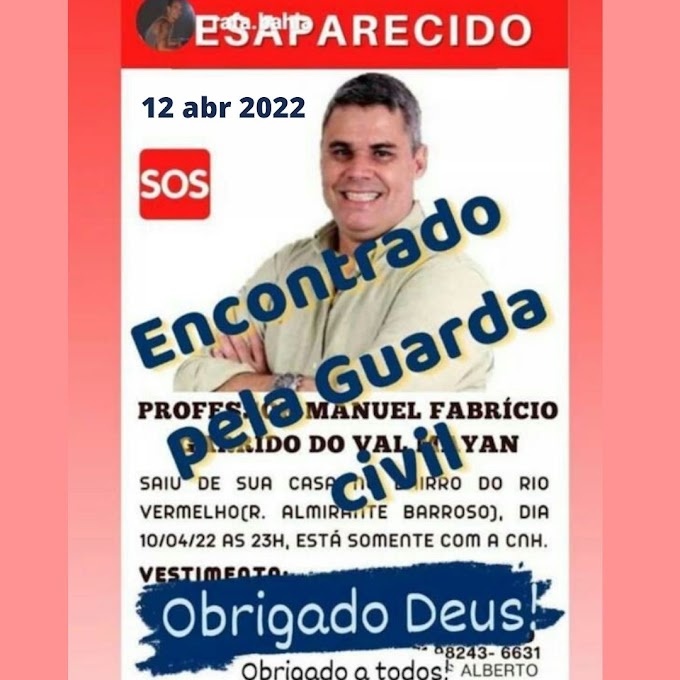 Morador do Rio Vermelho desaparecido foi encontrado no Campo Grande
