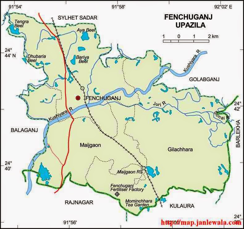 fenchuganj upazila map of bangladesh