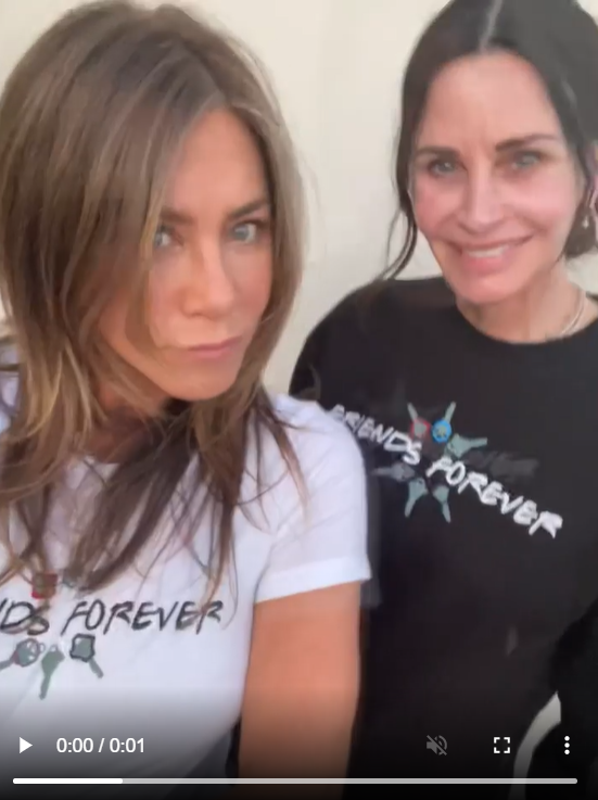 Jennifer Aniston and Courteney Cox wear Friends Forever shirts in support of Charity - video Jennifer Aniston and Courteney Cox posted a blurry video of themselves wearing the "Friends Forever" shirts while Lisa Kudrow, Matthew Perry and David Schwimmer share pictures of themselves with the latest merchandise.  The clothes are all part of the "Cast Collection," a collection of Friends-themed clothes curated by the show's stars that showcase their favorite lines and memorable moments from the series. The Friends team is in full force to support a clothing line that benefits several charities, and while Lisa Kudrow shared a photo of her wearing the "It's the Moisture" T-shirt, which features Kourtney's image from the show, David Cope displayed "I'm fine" printed on it, while Matthew wore a T-shirt Silly on it has a picture of him dressed up as a bunny. The new clothing line will go on sale via a dedicated website and be released over the next nine months, divided into three 'drops' from seasons 1-3, 4-6 and 7-10 respectively. long, sleeveless tops and mugs) for one month only, and they'll never be sold out again, the latest release being the last drop in the series. A portion of the proceeds will go to charities selected by the cast. David said the line will benefit the Rape Foundation, a charity he "deeply cares" that "supports the latest treatment for child and adult victims, as well as innovative prevention and education programmes." Jennifer and Courteney noted that their charities of choice are Amicares and EBMRF. This is the latest Friends project after the team reunited on a private platform in May 2021. A sign that the popular series Friends premiered in September 1994 and ran for an impressive ten seasons on NBC, the final episode, titled The Last One, aired in May 2004. According to the New York Times, the final episode drew 52.5 million viewers. It is the fourth highest viewed episode of the series.