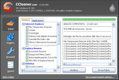 Pulizia PC ccleaner