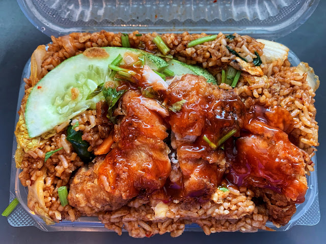 Malaysian chicken fried rice at Kuala Lumpur International Airport, Malaysia