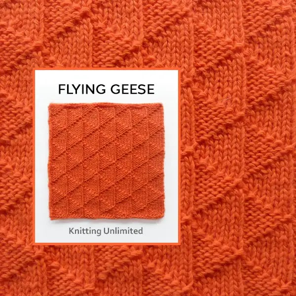 Free Knitting Pattern You'll Love, Flying Geese Knit Purl Block For Afghans, Blankets and Throws