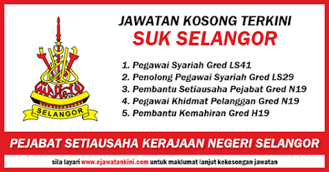 jawatan kosong suk selangor 2018