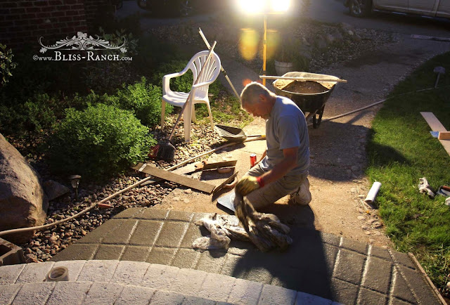 Conrete Stain Front Porch Step Walkway Bliss-Ranch.com