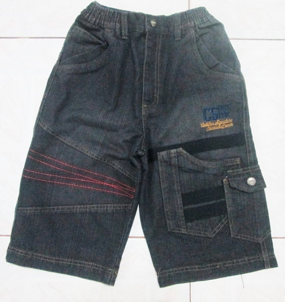 Roemah Kayandra Celana  jeans  Cubitus pendek  hitam  B