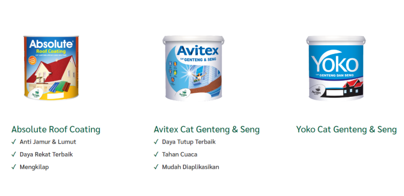 Rekomendasi Avian Cat Genteng & Seng