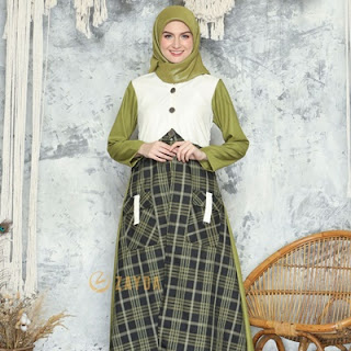 Koleksi  Terbaru Gamis Eksklusif Zayda  ZLG 06 Green