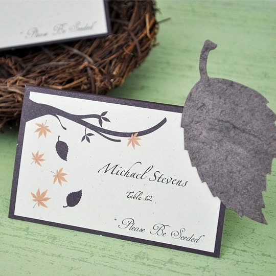 Fall Leaf Plantable Flower Seed Place Cards Set of 12