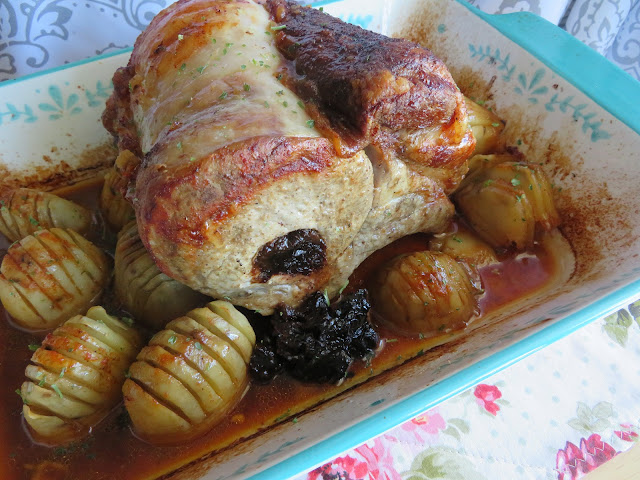 Stuffed Pork Roast with Browned Potatoes