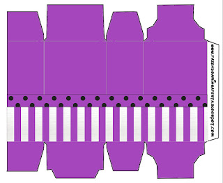 Black Polka Dots in Purple: Free Printable Box.