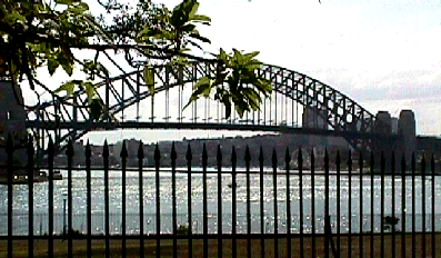 Sydney Harbour Bridge taken from the north end of Royal Botanic Gardens