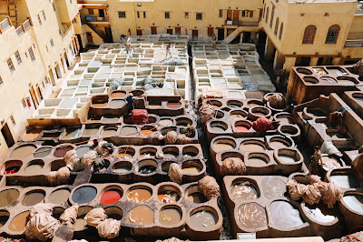 Fes tanneries from above