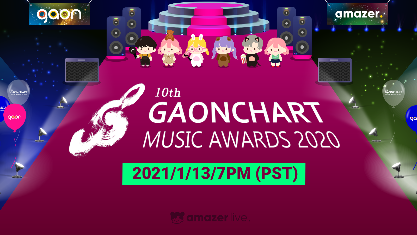 The '10th Gaon Chart Music Awards' will be Broadcast Live via Amazer