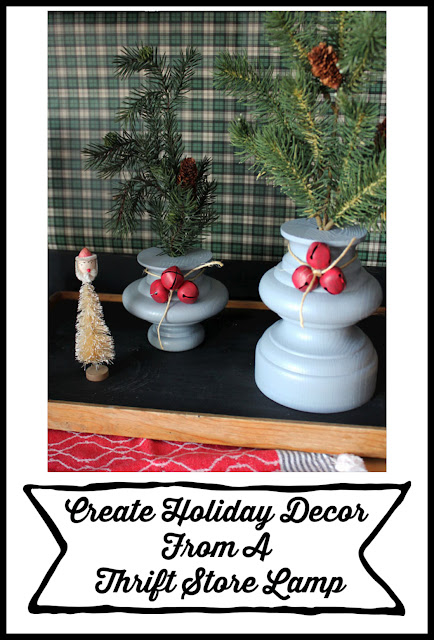 Creating Holiday Decor From A Thrift Store Lamp From Itsy Bits And Pieces Blog
