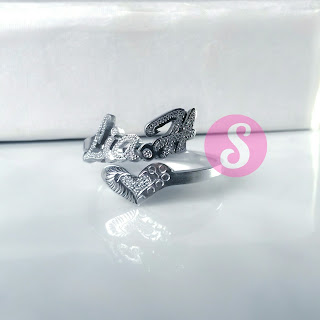 cincin monel silver grafir - lia