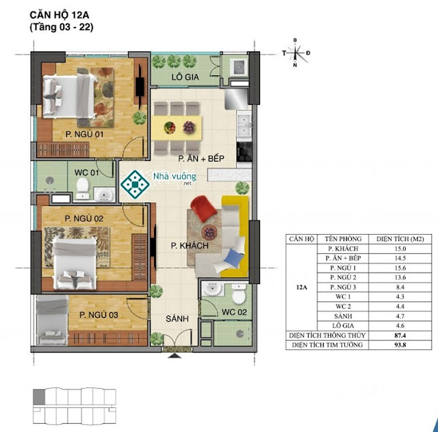 Căn hộ số 12A tòa Trường An- Tràng An Complex