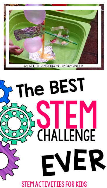 The Best STEM Challenge EVER! Design and create a cargo ship with the engineering design process. Build a boat and test it out while learning about density, buoyancy, and Archimedes' Principle. Read the post for 8 more amazing STEM challenges!  | Meredith Anderson -  Momgineer