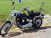 The Harley softail is about twice as heavy as I'm used to.