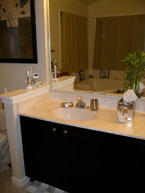 Remodelaholic | Master Bathroom Makeover with Black Cabients
