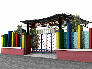 Model Desain Gapura Minimalis penuh warna