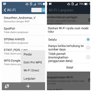 Pengaturan wifi