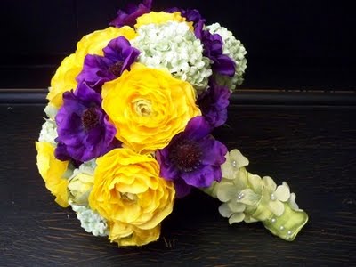 Bouquet Bridal Purple and Yellow Bouquets