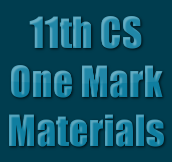 11th Computer Science Material | One Mark English Medium Full Material: