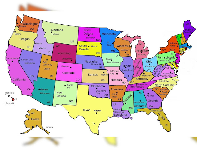 Map Of Usa States With Names