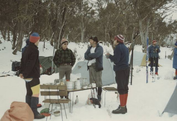 Tents pitched, time for a chat.