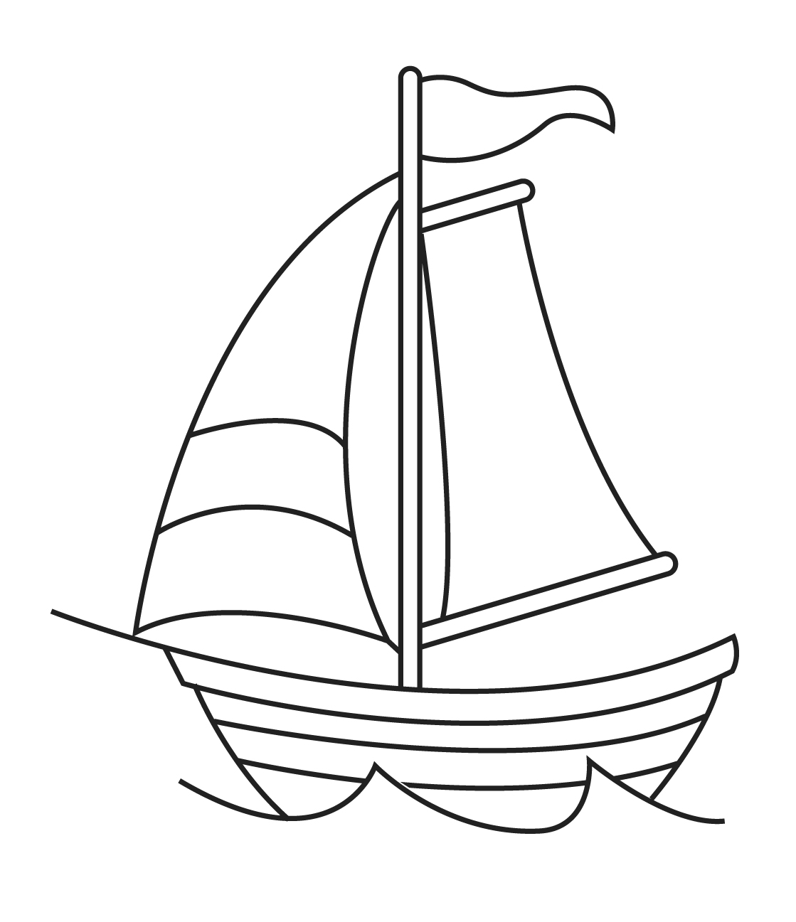 simple drawing of boat Colouring Pages