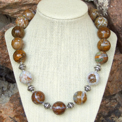 ocean jasper necklace with druzy crystals