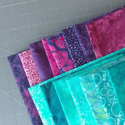 Purple and teal Island Batik fabrics