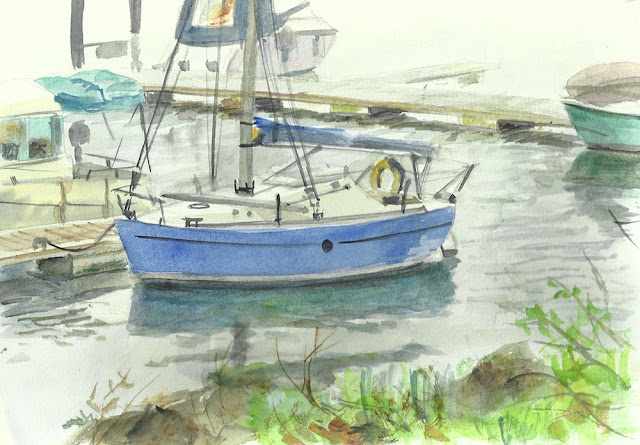 M P davey water colour sketch