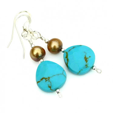 turquoise and pearls jewelry gift for her