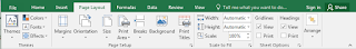 pengaturan dalam bilah alat tata letak halaman pada excel