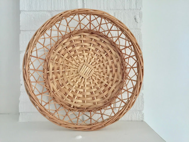 round hand-woven reed basket