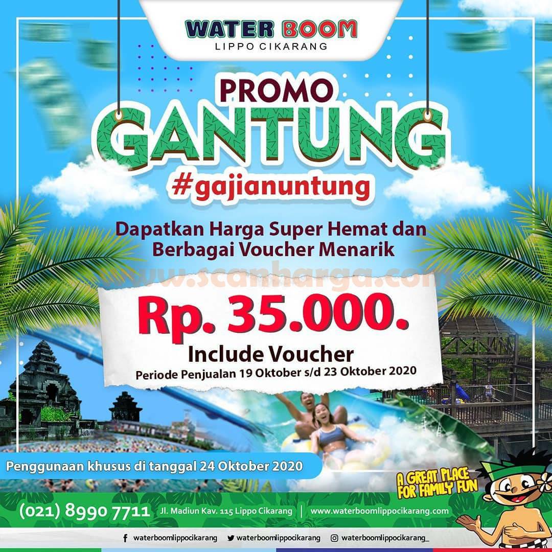 WATERBOOM Promo GANTUNG [Gajian Untung] - Beli Tiket Rp 35.000 dapat Voucher Rp 500.000