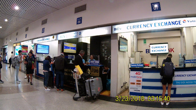Two foreign currency exchange shops at the airport