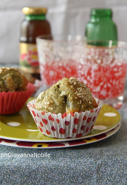 Muffin al tè verde Matcha e caciotta dolce