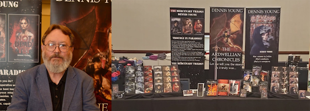 L-R: Dennis Young, and his ConQuesT 53 Table display.