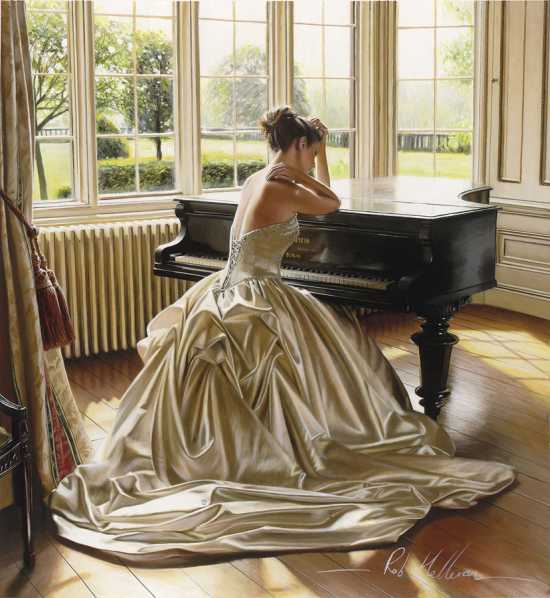 rob hefferan pinturas hiper realistas mulheres noivas casamento beleza vestidos festa gala