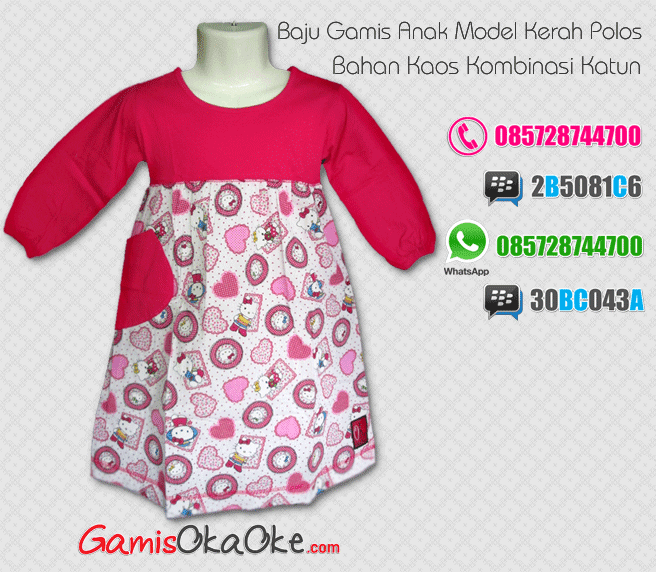 Baju Gamis Anak Perempuan Balita Murah Online Motif Hello 