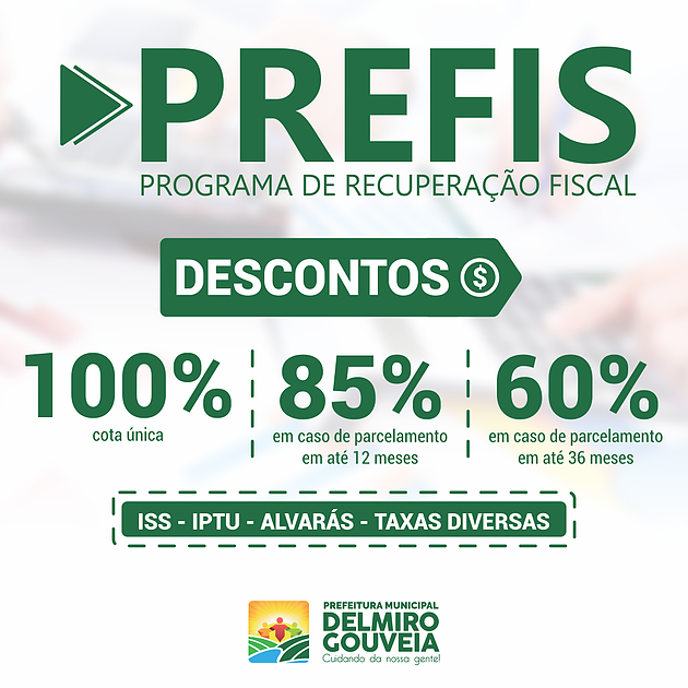 Prefeitura de Delmiro Gouveia lança Programa de Recuperação Fiscal com até 100% de desconto