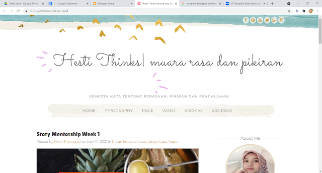 Tampilan Blog Setelah Diterapkan Template Flora-Hand Crafted