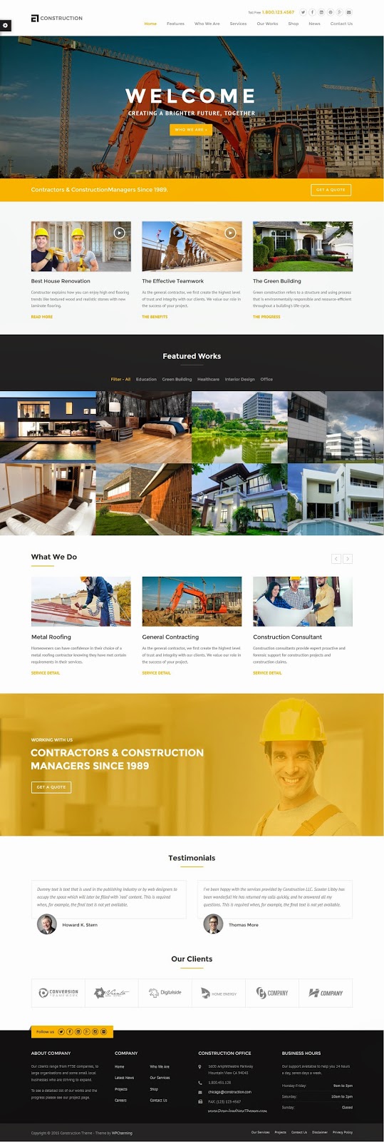 Best Construction Business WordPress Theme