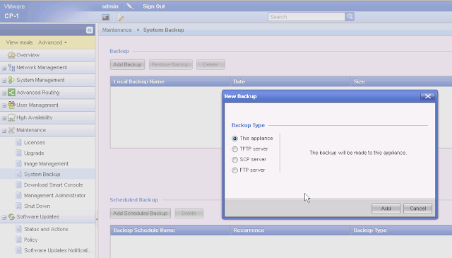 Backup Checkpoint Configuration in Gaia and Gaia+