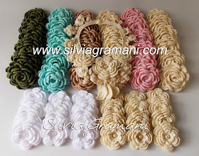 Flores de Crochê e colar de crochê com flores