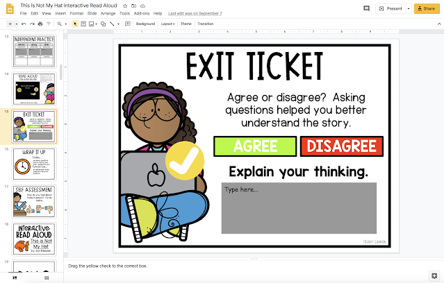 Click here to see everything included in the This Is Not My Hat Interactive Read Aloud.  Lesson plans, text dependent questions, daily independent tasks, vocabulary, crafts, anchor charts, and more can be found here!