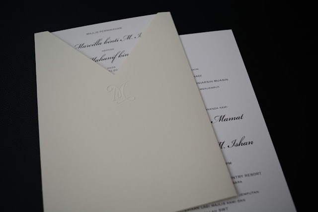 Embossed Monogram wedding invitation